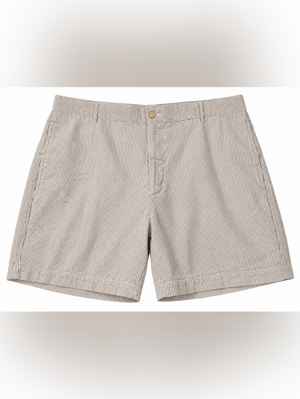 TailorByrd Collection Men’s Size 36 Seersucker Striped Shorts Khaki Beige Preppy